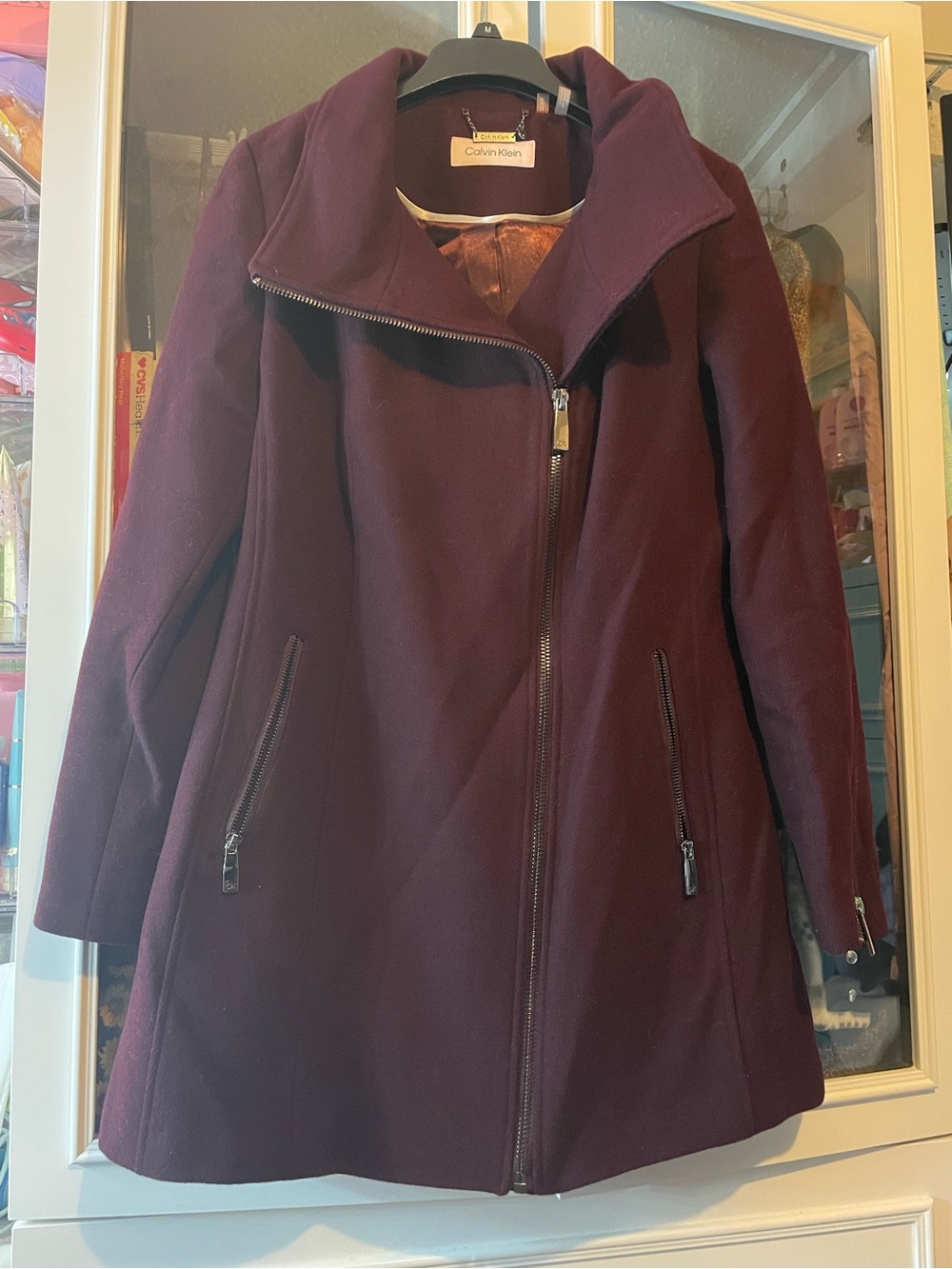 Calvin Klein Asymmetric zipper coat